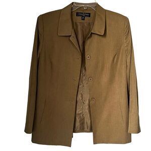 Kasper & Company Gold Lined Classy Shimmer Fall Versatile Blazer Size 12P